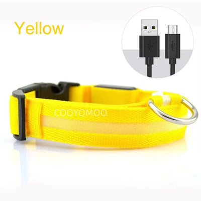 Dog Luminouscollar Anti-Lost Glowing LED Light Pet Collar Collar for Small Medium Large Dogs Collars Leads Safety Necklace