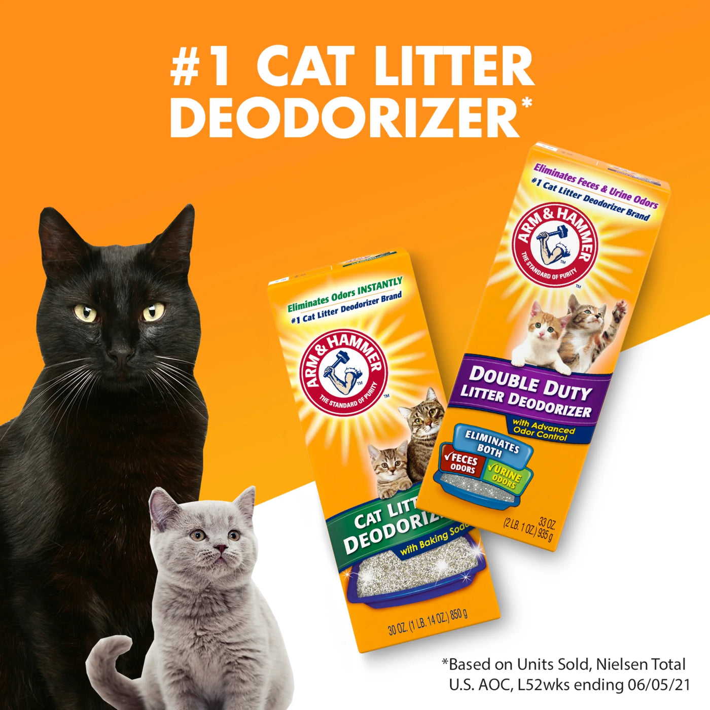 Double Duty Cat Litter Deodorizer and Pet Odor Eliminator, 33 Oz Box