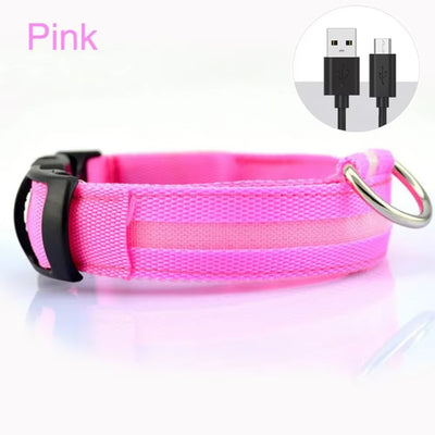 Dog Luminouscollar Anti-Lost Glowing LED Light Pet Collar Collar for Small Medium Large Dogs Collars Leads Safety Necklace