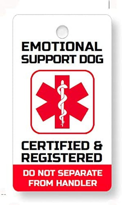 Service, Diabetic, Seizure, ESA, PTSD, or Therapy Dog Key Tag/Collar Tag for ADA And/Or Fhact Service and Support Animals